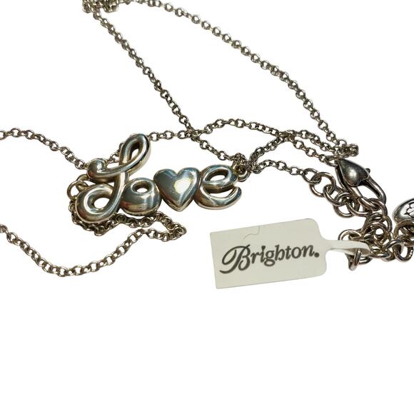 Brighton Necklace LOVE IS ALL YOU NEED silver chain NEW with tin & dust bag - Picture 8 of 8
